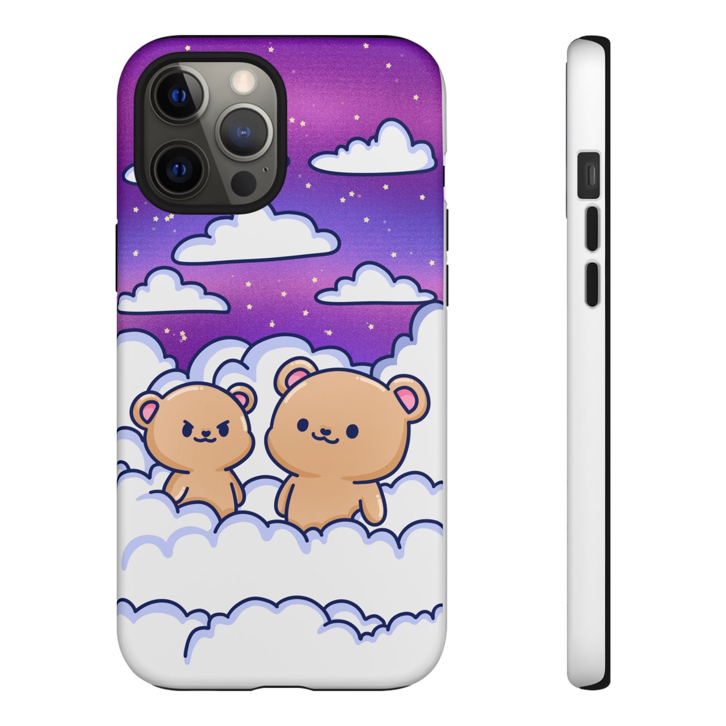 Cloud Cubs Cute Bears on Cloudy Night Sky Phone Case - Pink X Holic