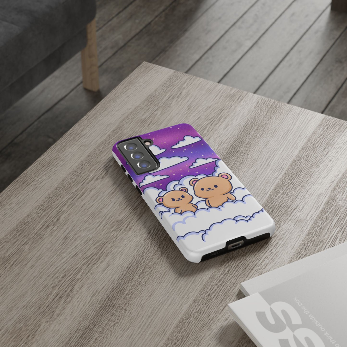 Cloud Cubs Cute Bears on Cloudy Night Sky Phone Case