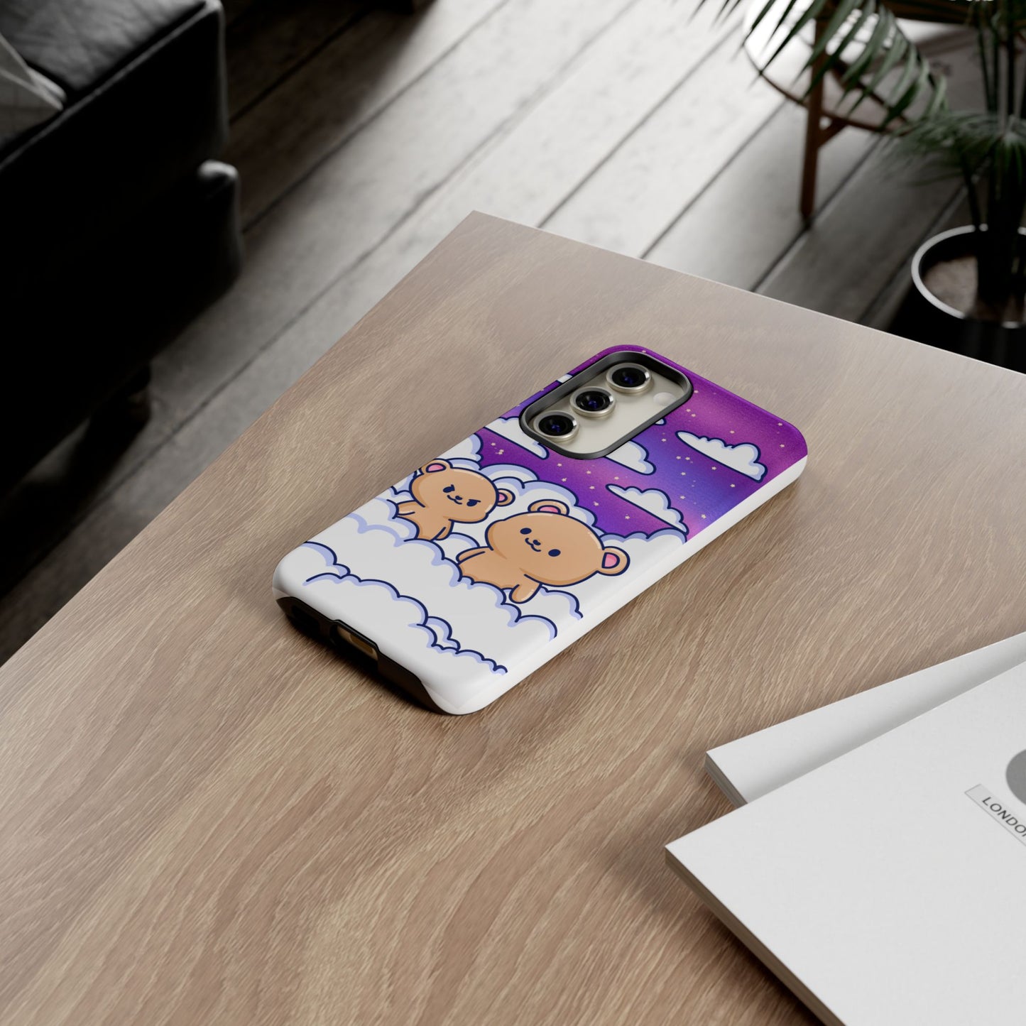 Cloud Cubs Cute Bears on Cloudy Night Sky Phone Case