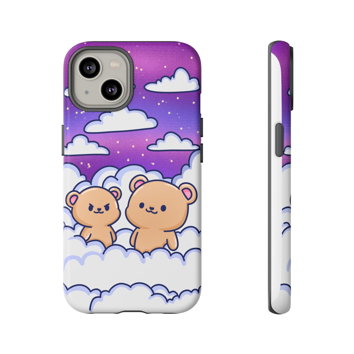 Cloud Cubs Cute Bears on Cloudy Night Sky Phone Case - Pink X Holic