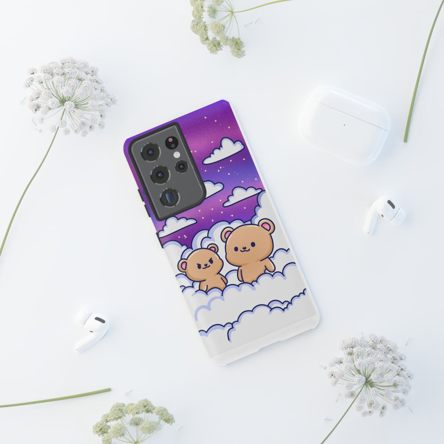 Cloud Cubs Cute Bears on Cloudy Night Sky Phone Case