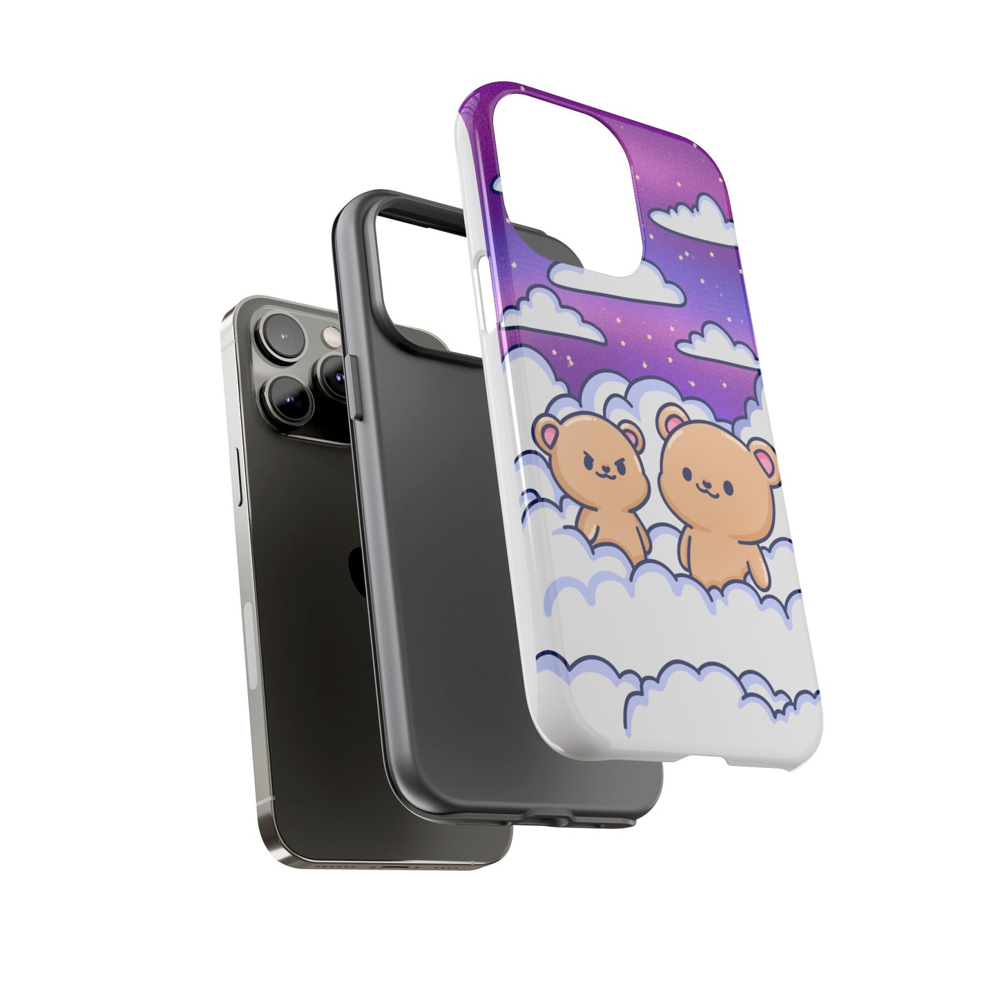 Cloud Cubs Cute Bears on Cloudy Night Sky Phone Case