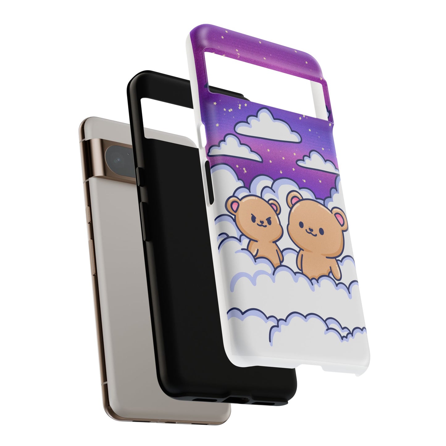 Cloud Cubs Cute Bears on Cloudy Night Sky Phone Case