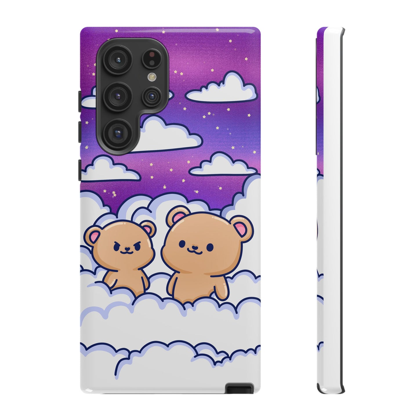 Cloud Cubs Cute Bears on Cloudy Night Sky Phone Case - Pink X Holic