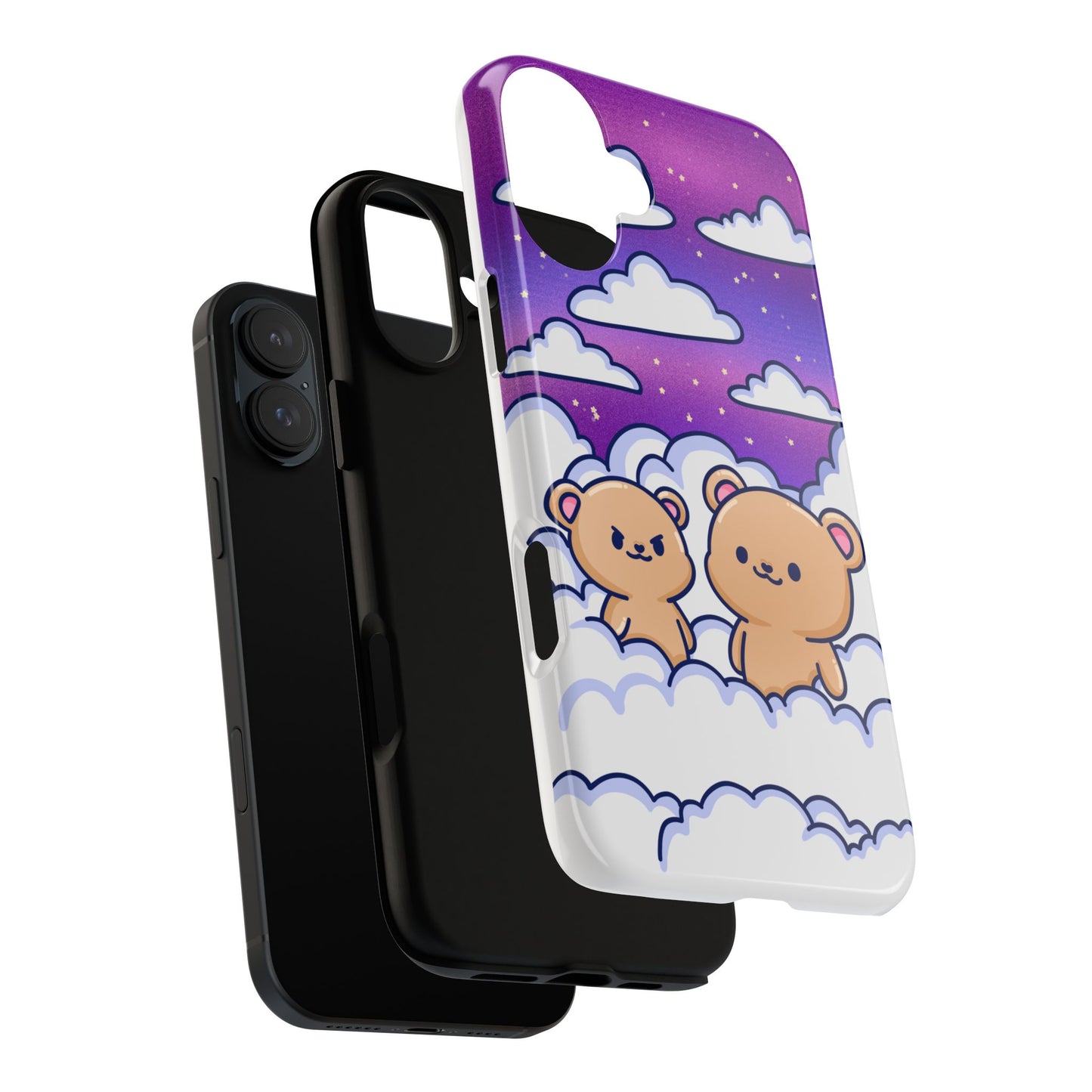 Cloud Cubs Cute Bears on Cloudy Night Sky Phone Case