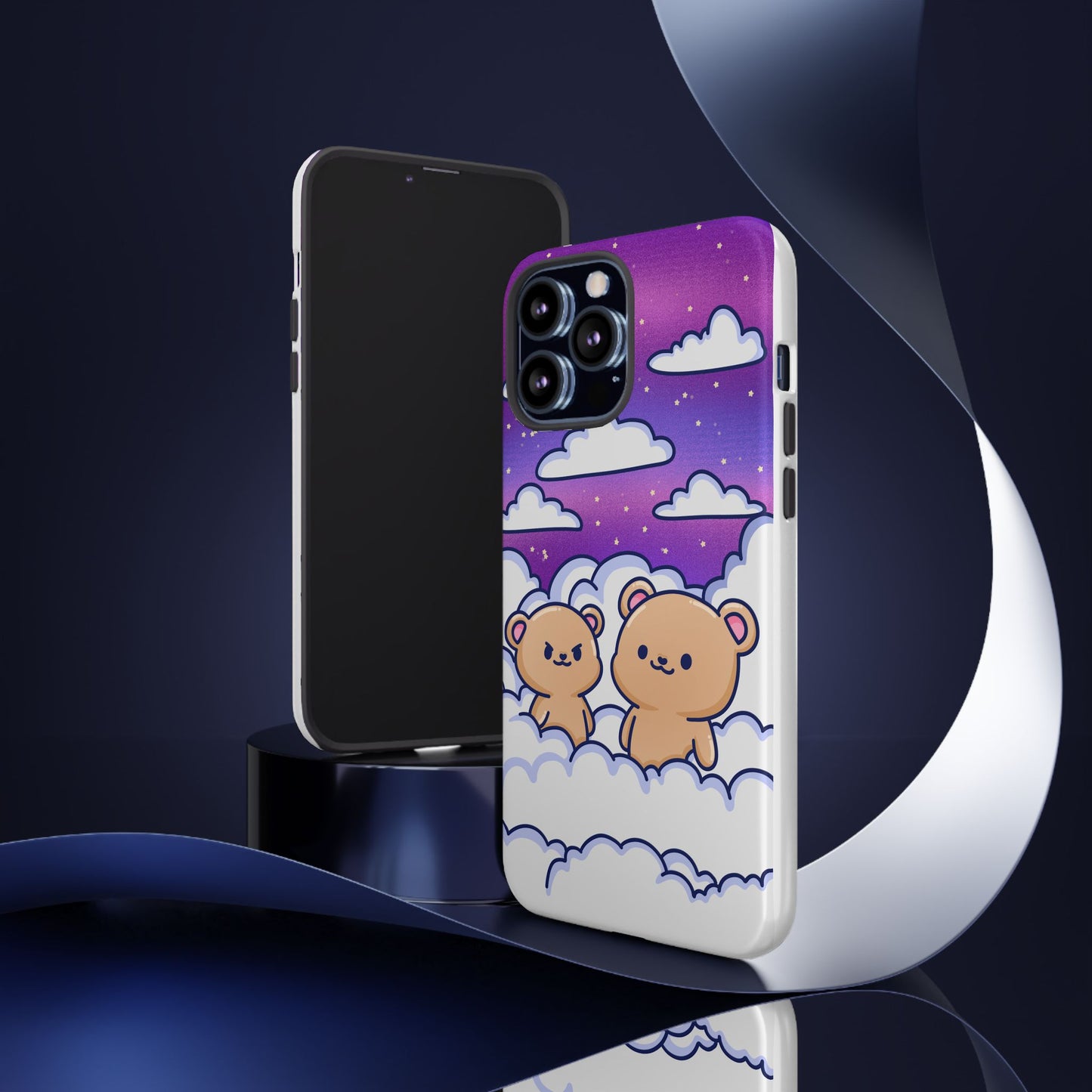 Cloud Cubs Cute Bears on Cloudy Night Sky Phone Case