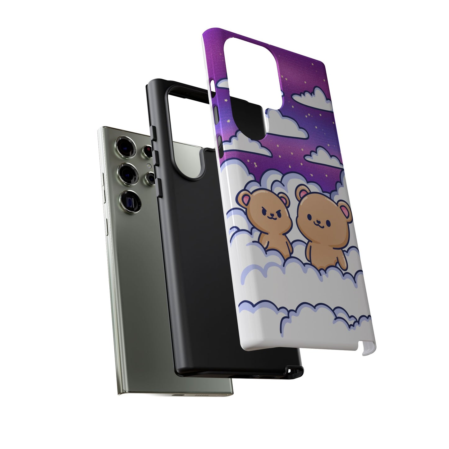 Cloud Cubs Cute Bears on Cloudy Night Sky Phone Case