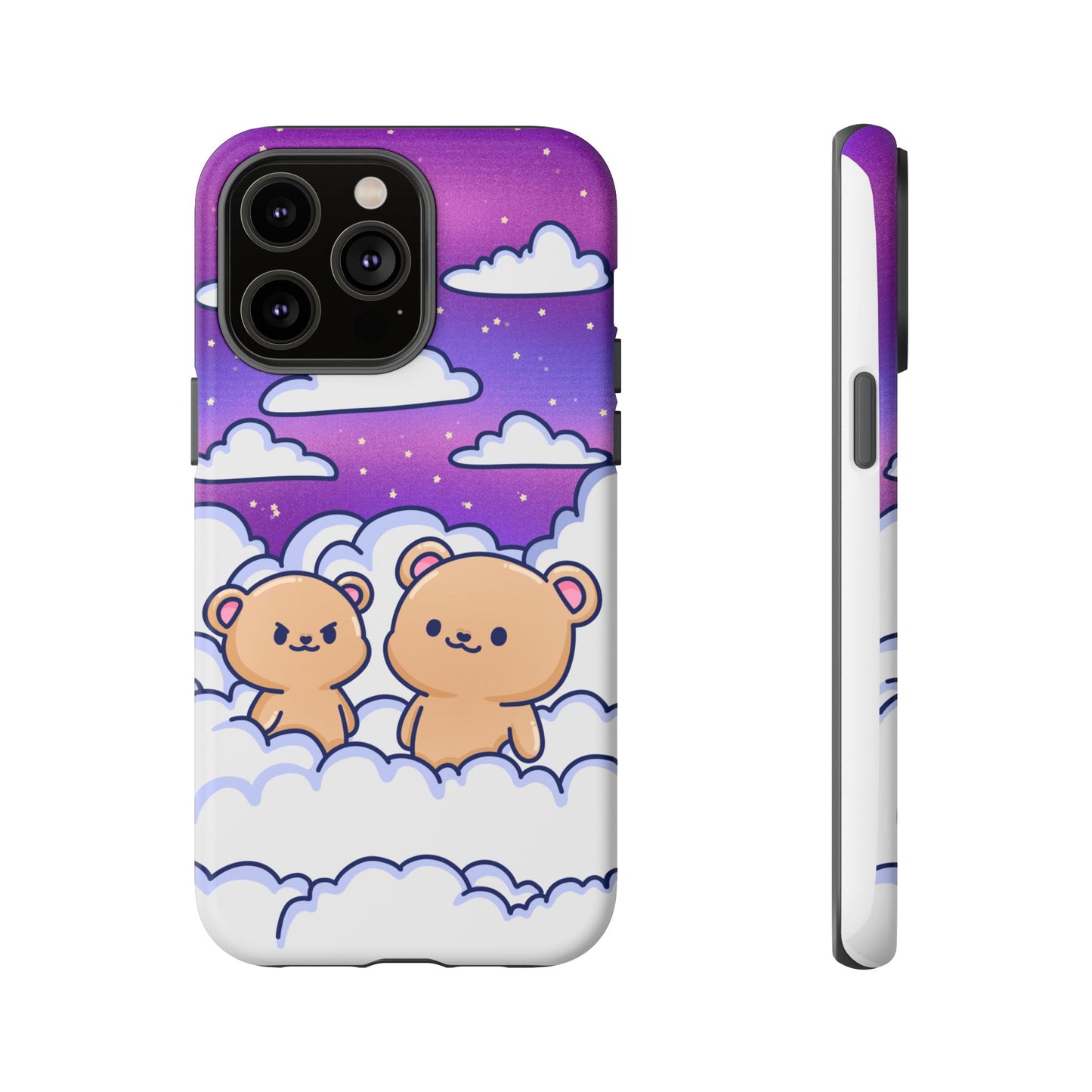 Cloud Cubs Cute Bears on Cloudy Night Sky Phone Case - Pink X Holic