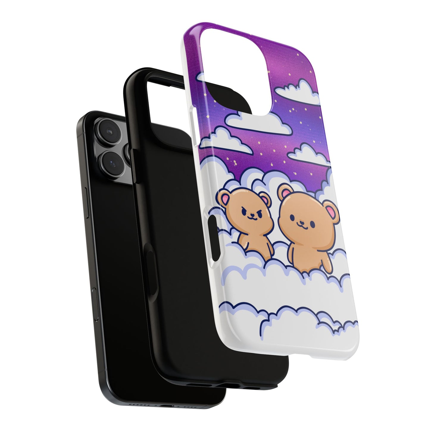 Cloud Cubs Cute Bears on Cloudy Night Sky Phone Case