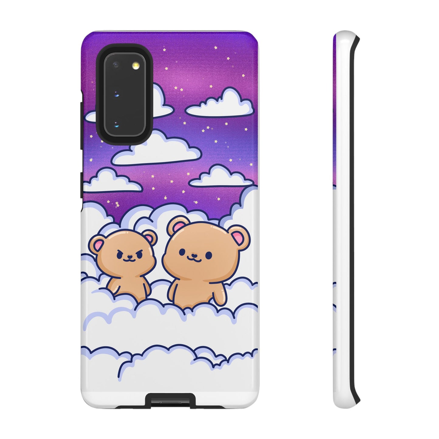 Cloud Cubs Cute Bears on Cloudy Night Sky Phone Case - Pink X Holic