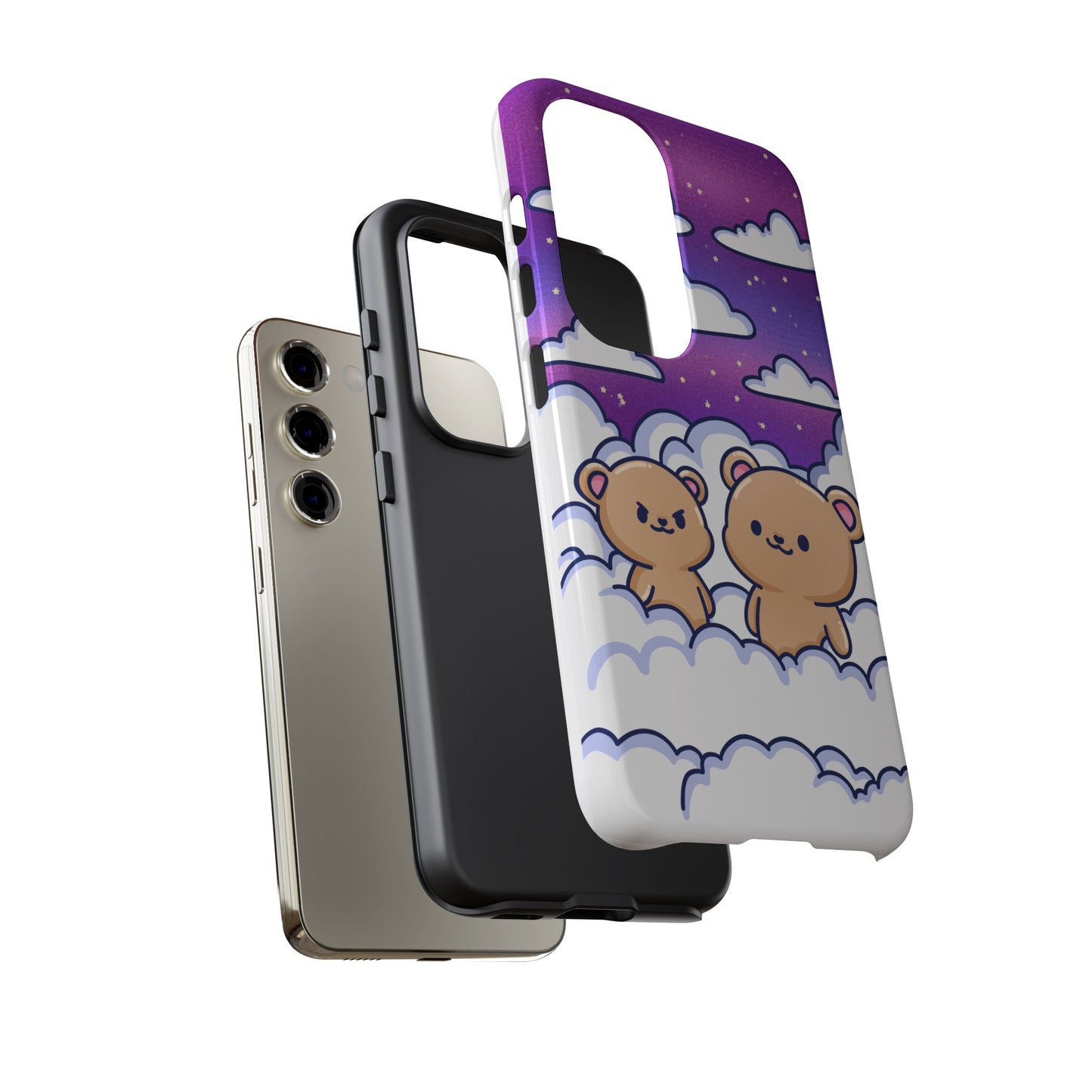Cloud Cubs Cute Bears on Cloudy Night Sky Phone Case