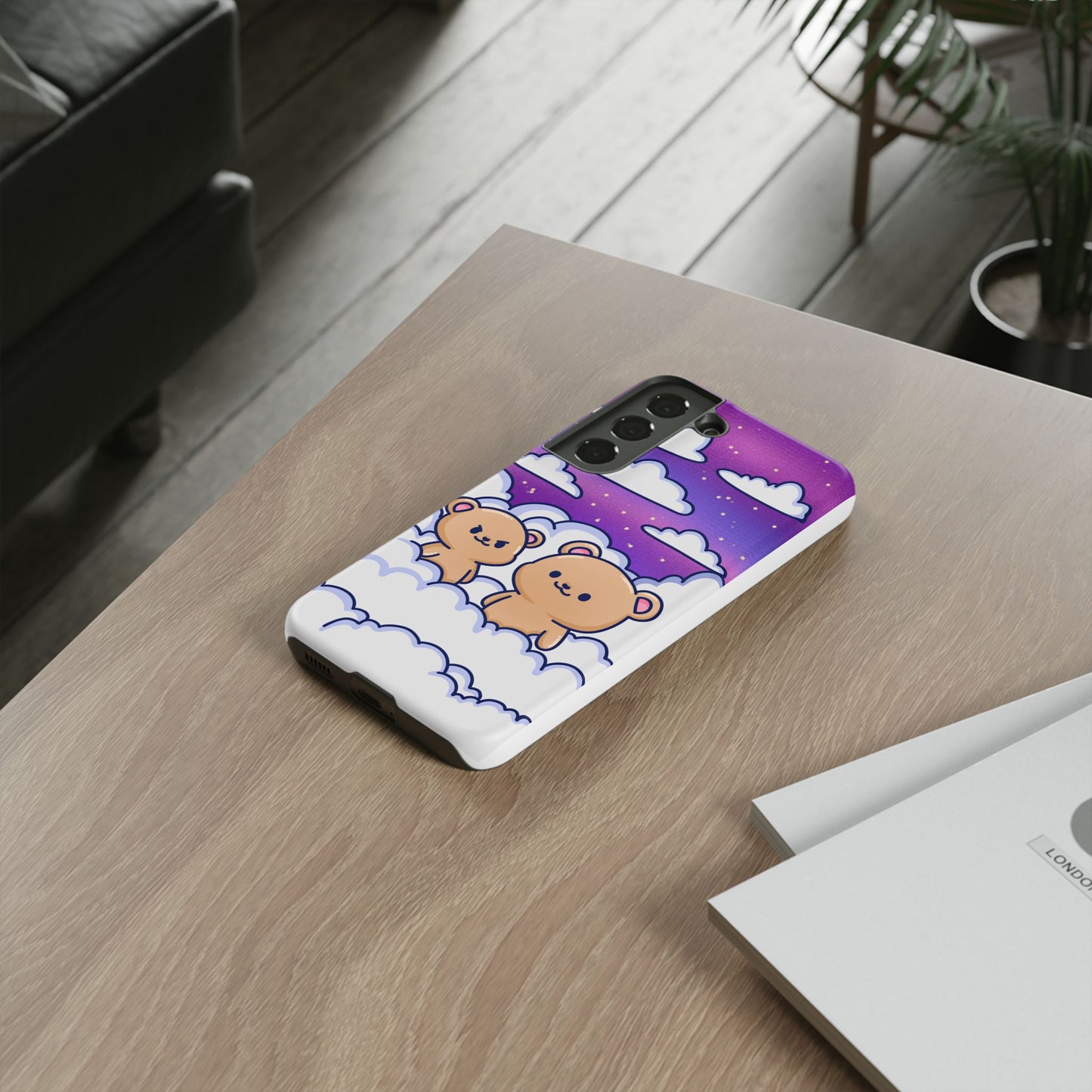 Cloud Cubs Cute Bears on Cloudy Night Sky Phone Case