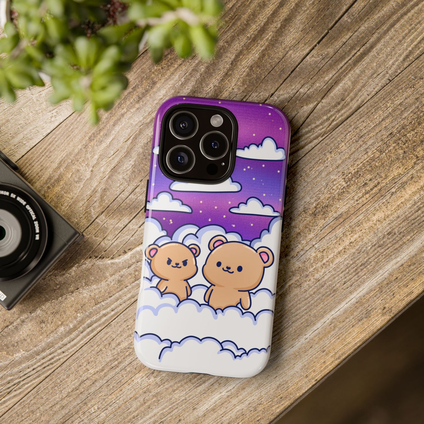 Cloud Cubs Cute Bears on Cloudy Night Sky Phone Case