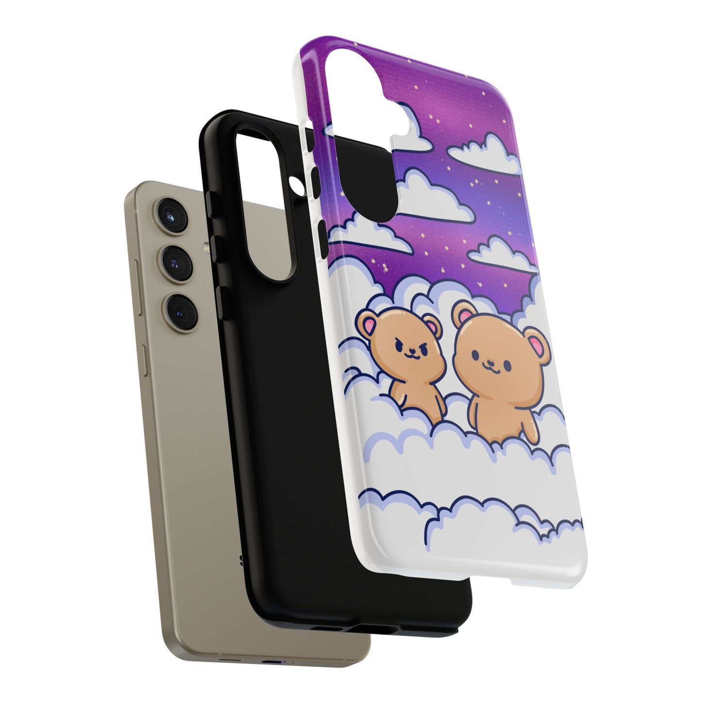 Cloud Cubs Cute Bears on Cloudy Night Sky Phone Case
