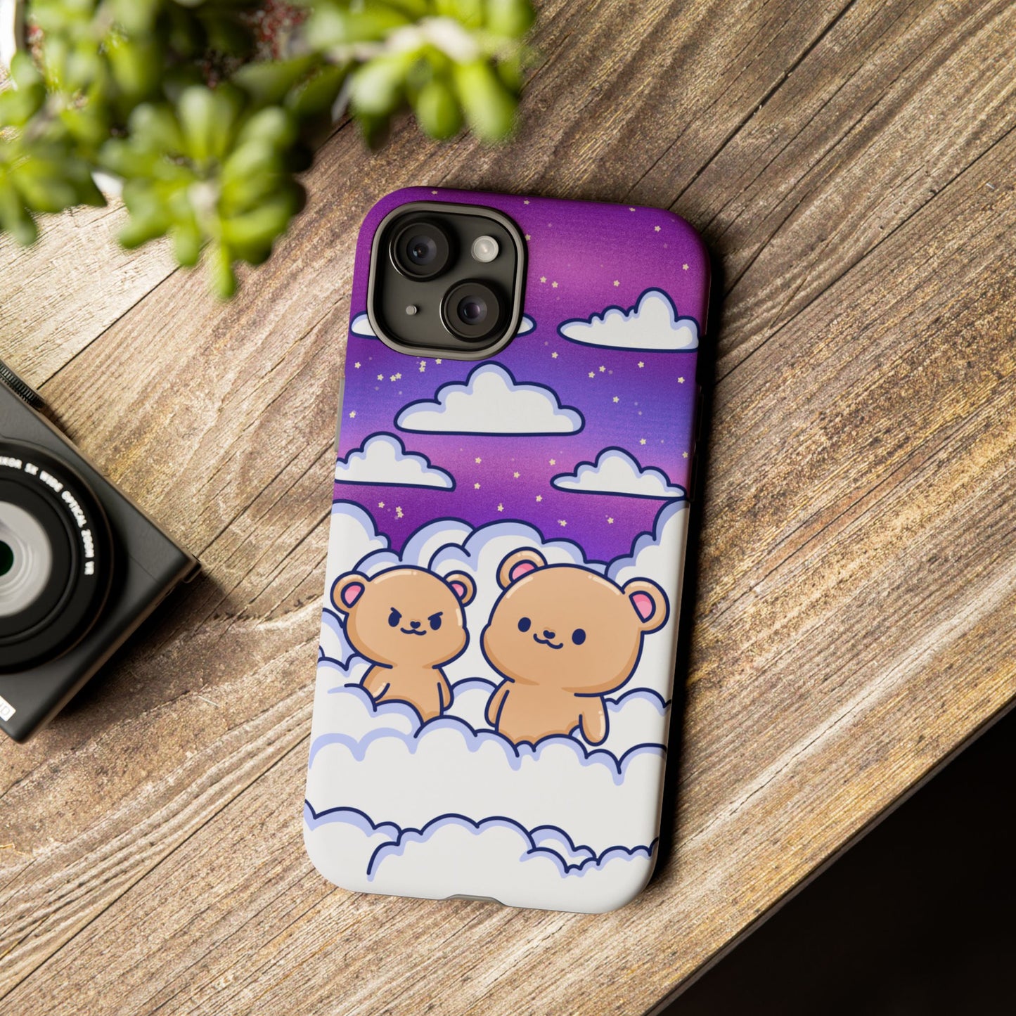 Cloud Cubs Cute Bears on Cloudy Night Sky Phone Case