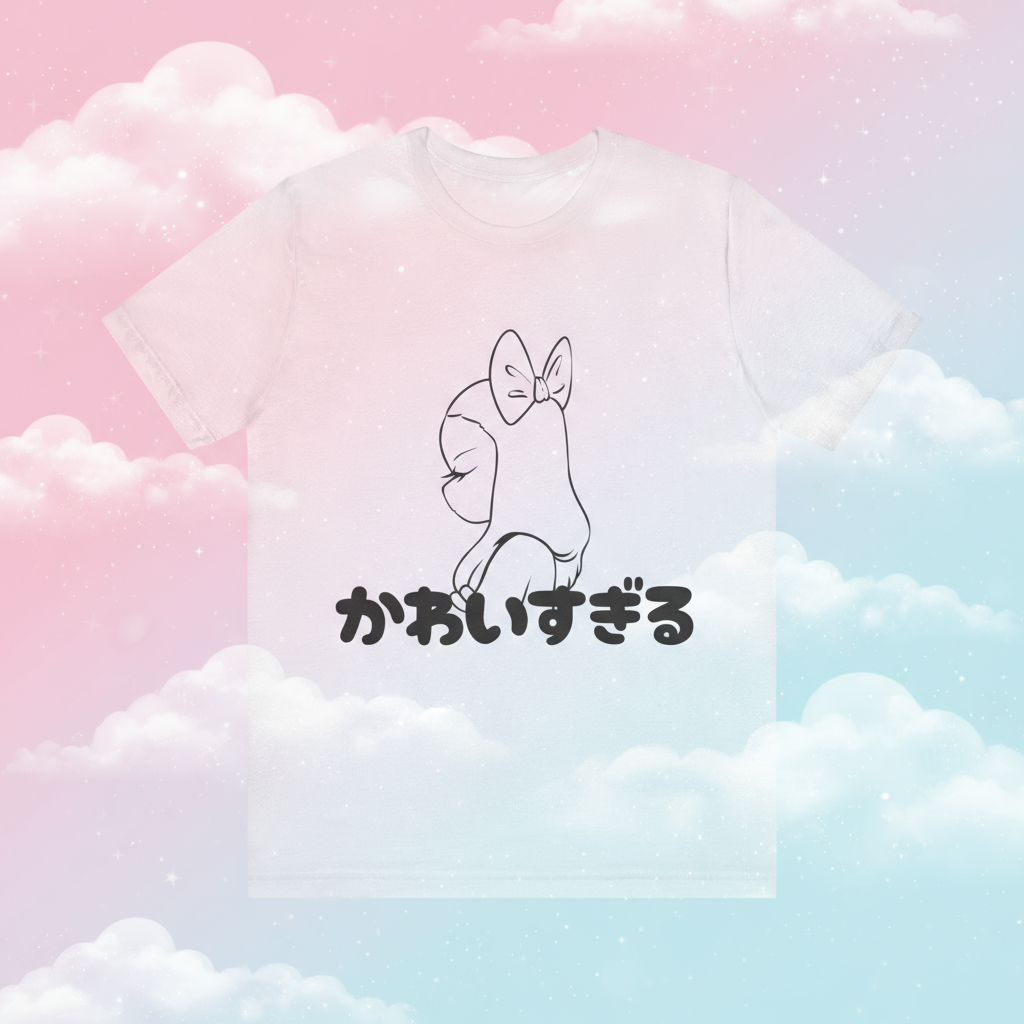 Kawaii Girl Long Hair Too Cute in Japanese T Shirt