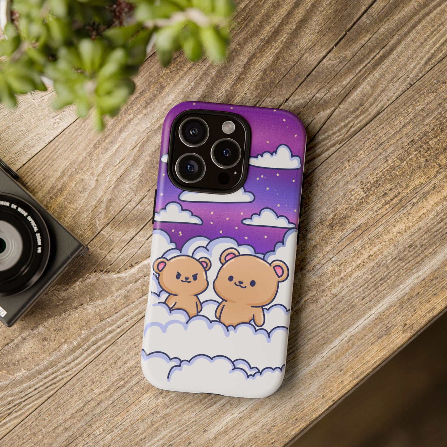 Cloud Cubs Cute Bears on Cloudy Night Sky Phone Case