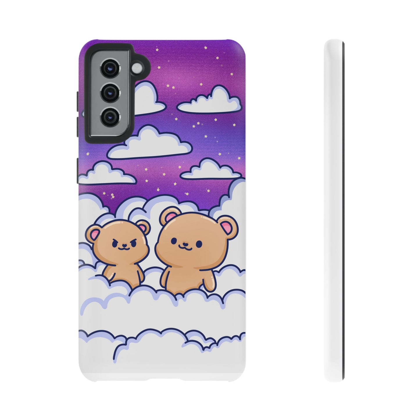 Cloud Cubs Cute Bears on Cloudy Night Sky Phone Case - Pink X Holic