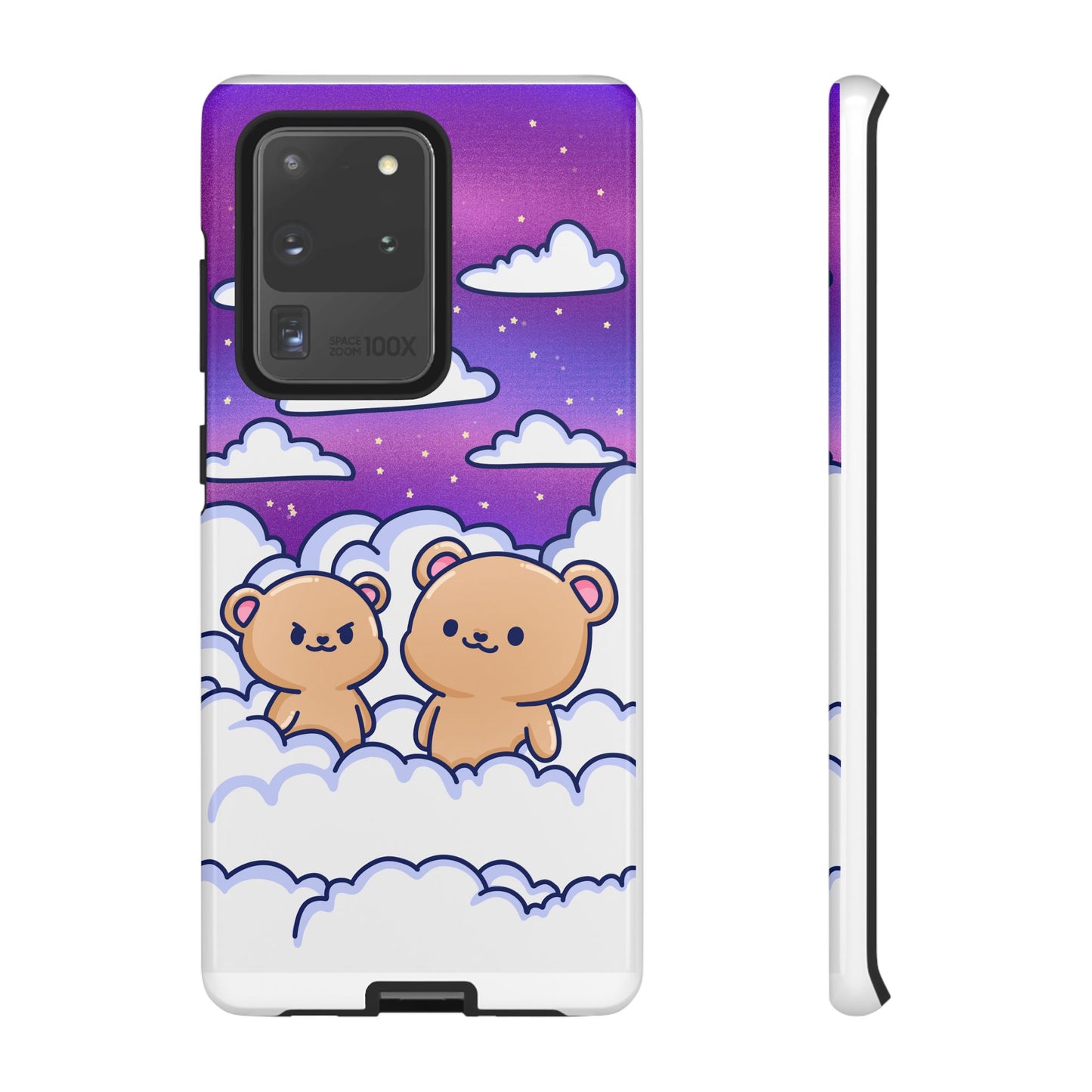 Cloud Cubs Cute Bears on Cloudy Night Sky Phone Case - Pink X Holic
