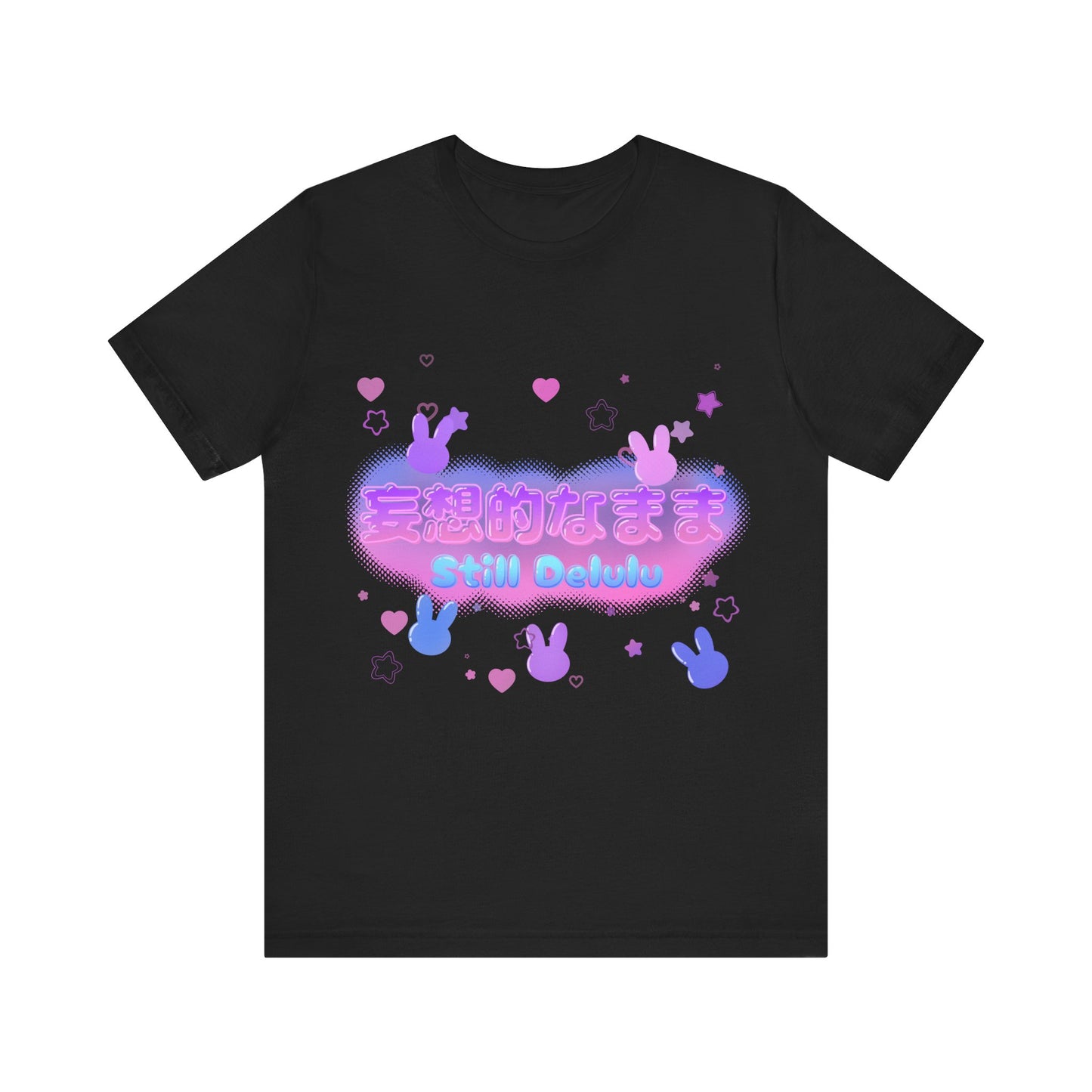 Kawaii Pastel Still Delulu in Japanese Bunny T Shirt - Pink X Holic