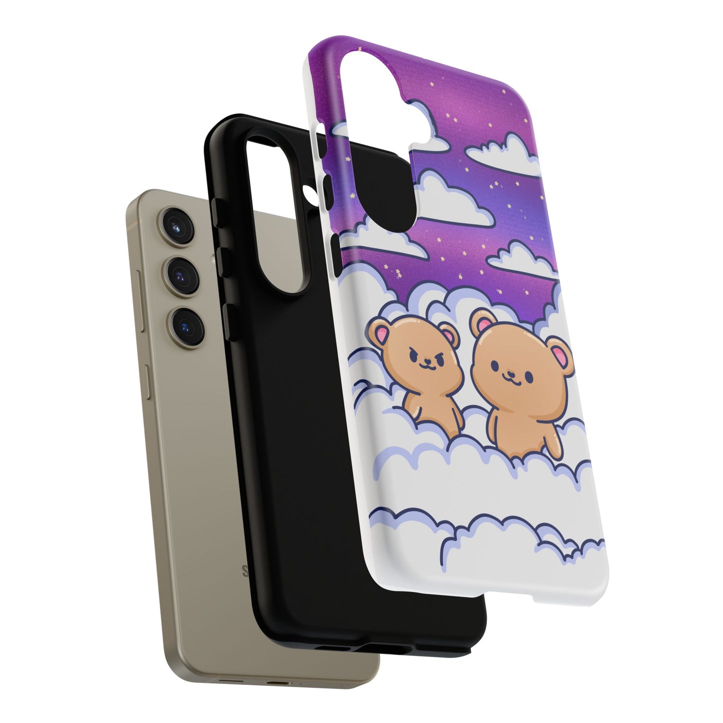 Cloud Cubs Cute Bears on Cloudy Night Sky Phone Case