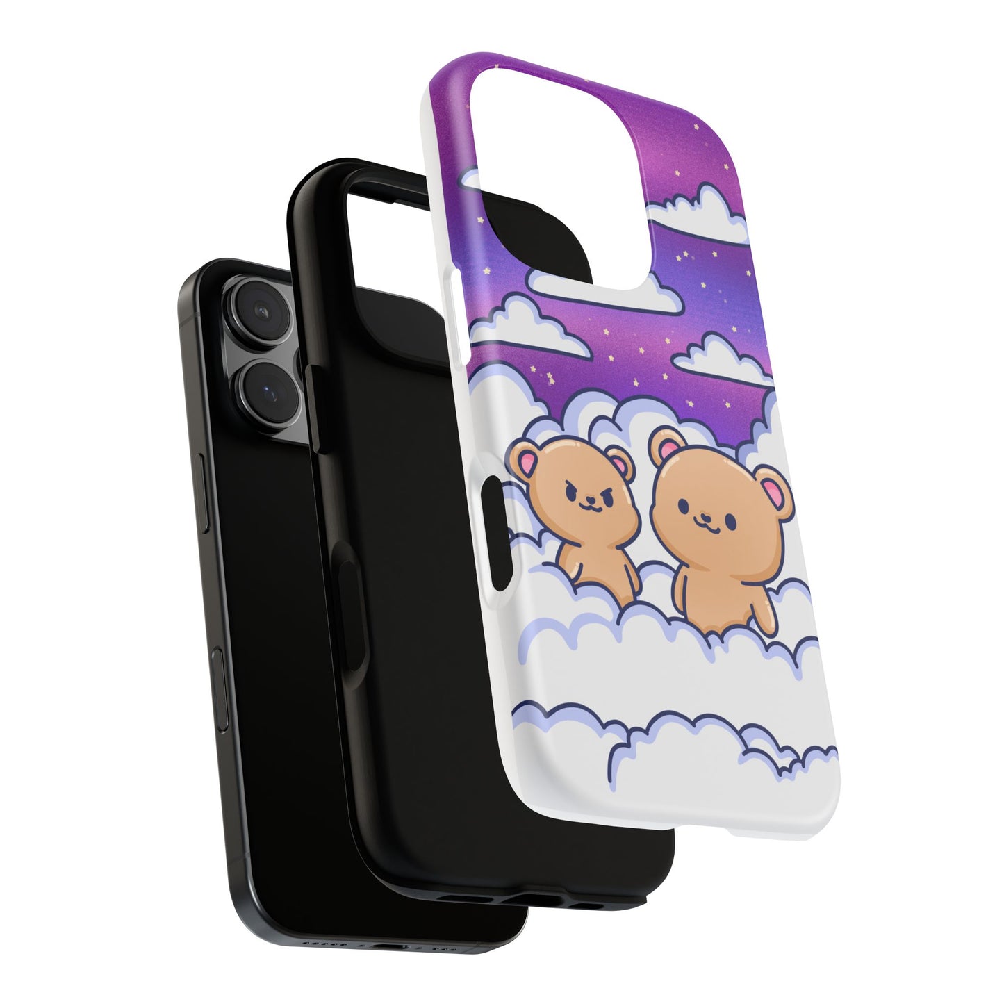 Cloud Cubs Cute Bears on Cloudy Night Sky Phone Case