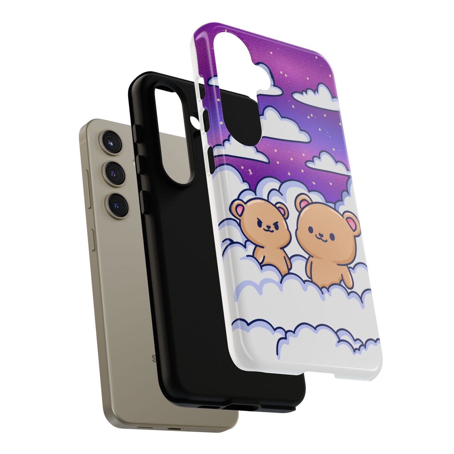 Cloud Cubs Cute Bears on Cloudy Night Sky Phone Case