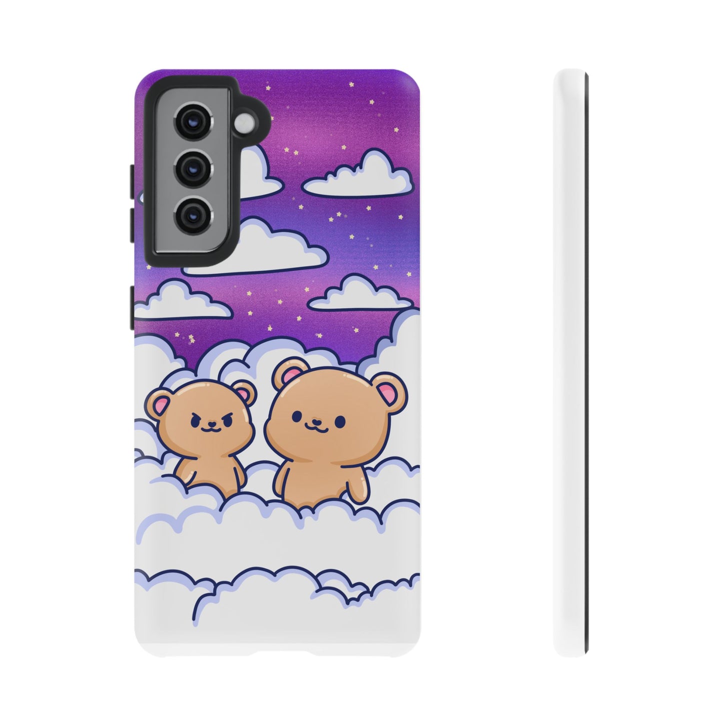 Cloud Cubs Cute Bears on Cloudy Night Sky Phone Case - Pink X Holic