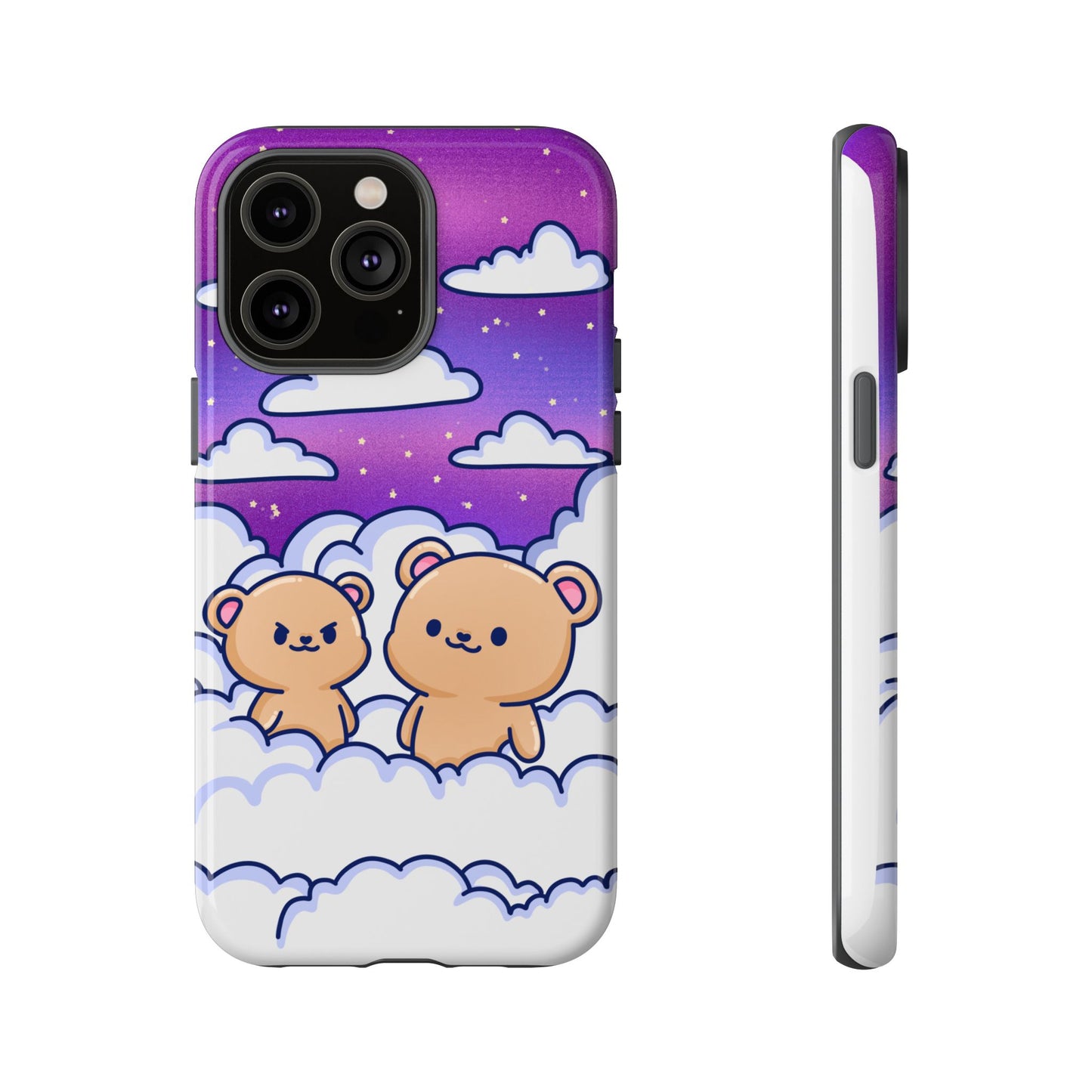 Cloud Cubs Cute Bears on Cloudy Night Sky Phone Case - Pink X Holic