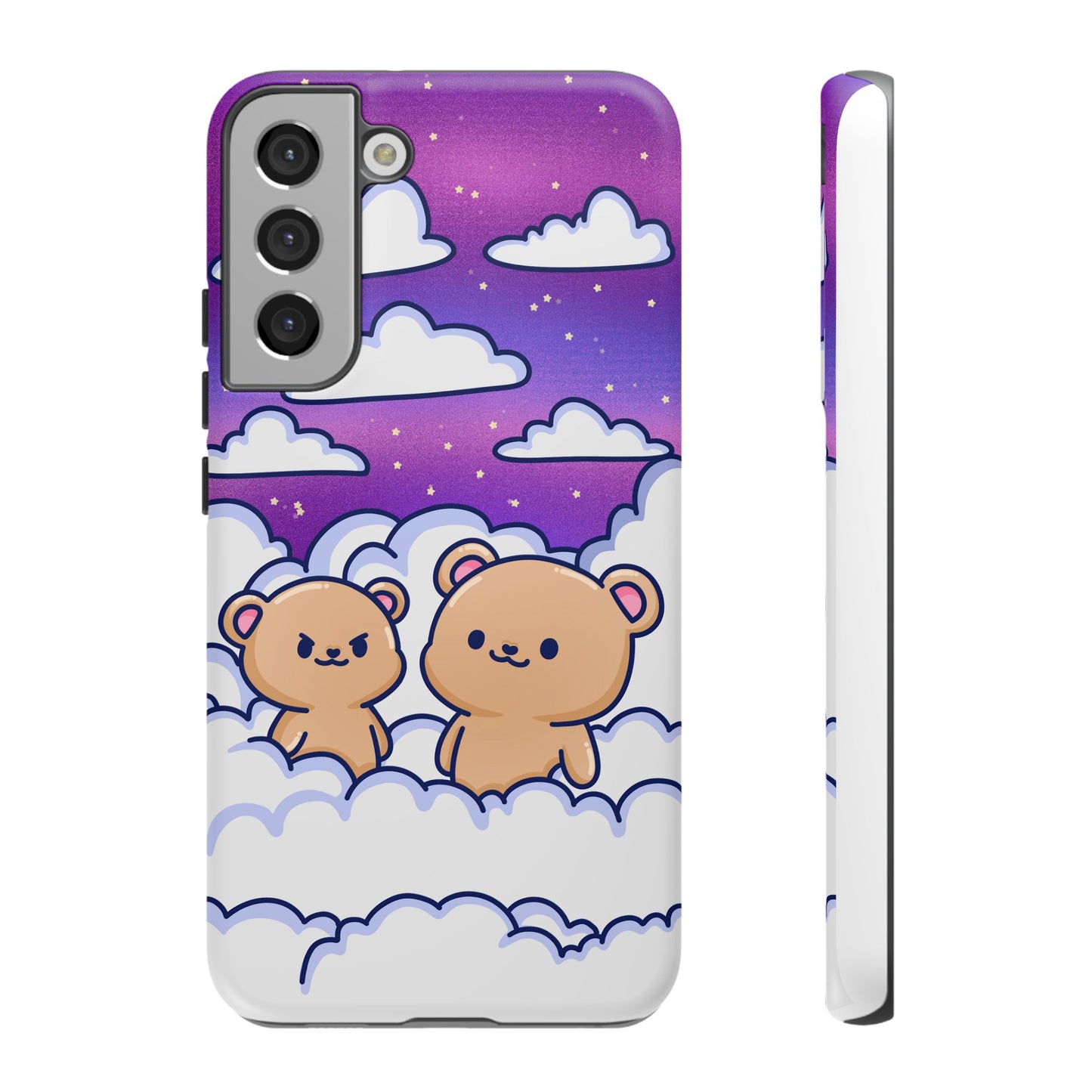 Cloud Cubs Cute Bears on Cloudy Night Sky Phone Case - Pink X Holic