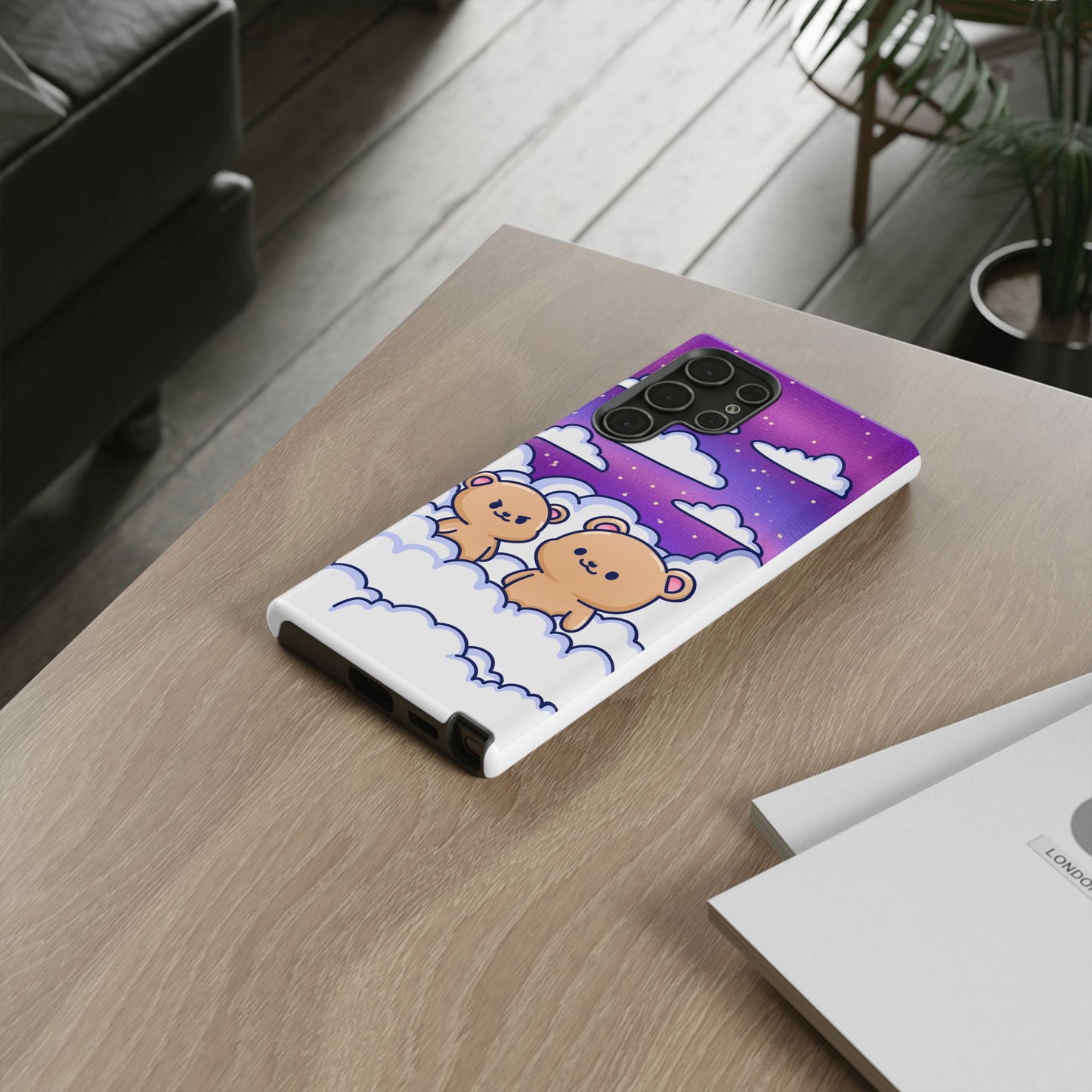 Cloud Cubs Cute Bears on Cloudy Night Sky Phone Case