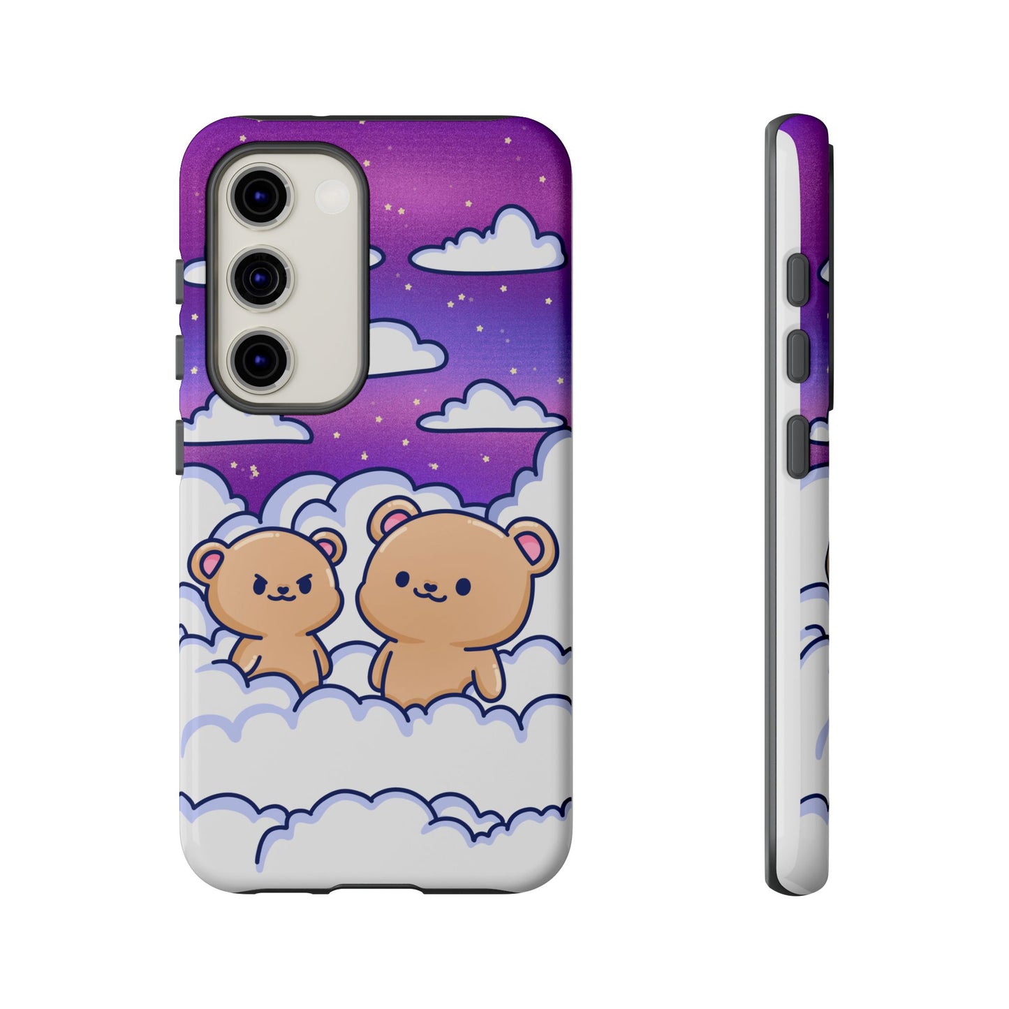 Cloud Cubs Cute Bears on Cloudy Night Sky Phone Case - Pink X Holic