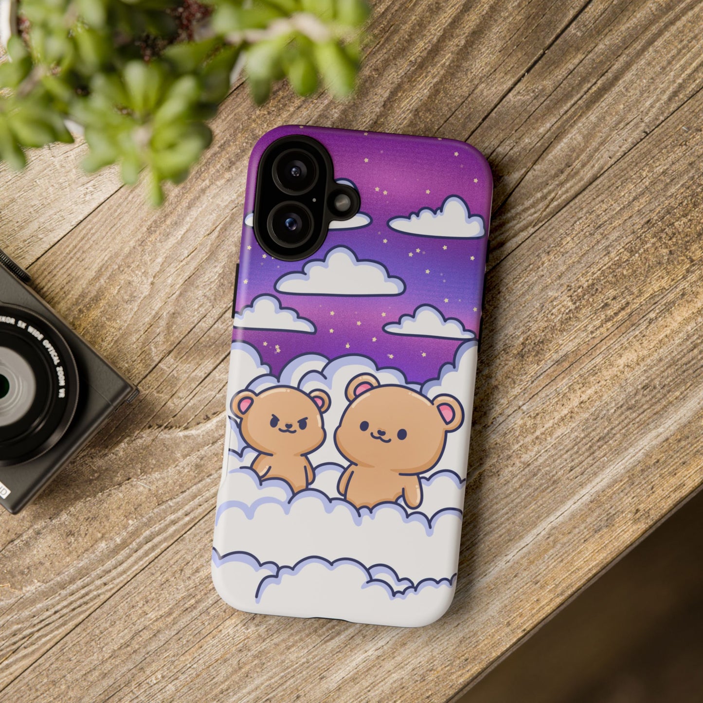 Cloud Cubs Cute Bears on Cloudy Night Sky Phone Case
