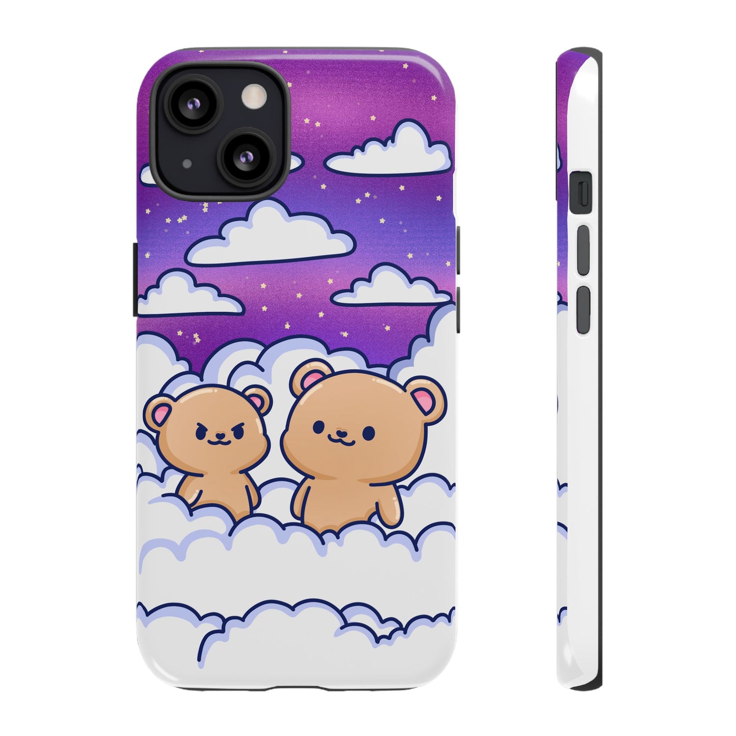 Cloud Cubs Cute Bears on Cloudy Night Sky Phone Case - Pink X Holic