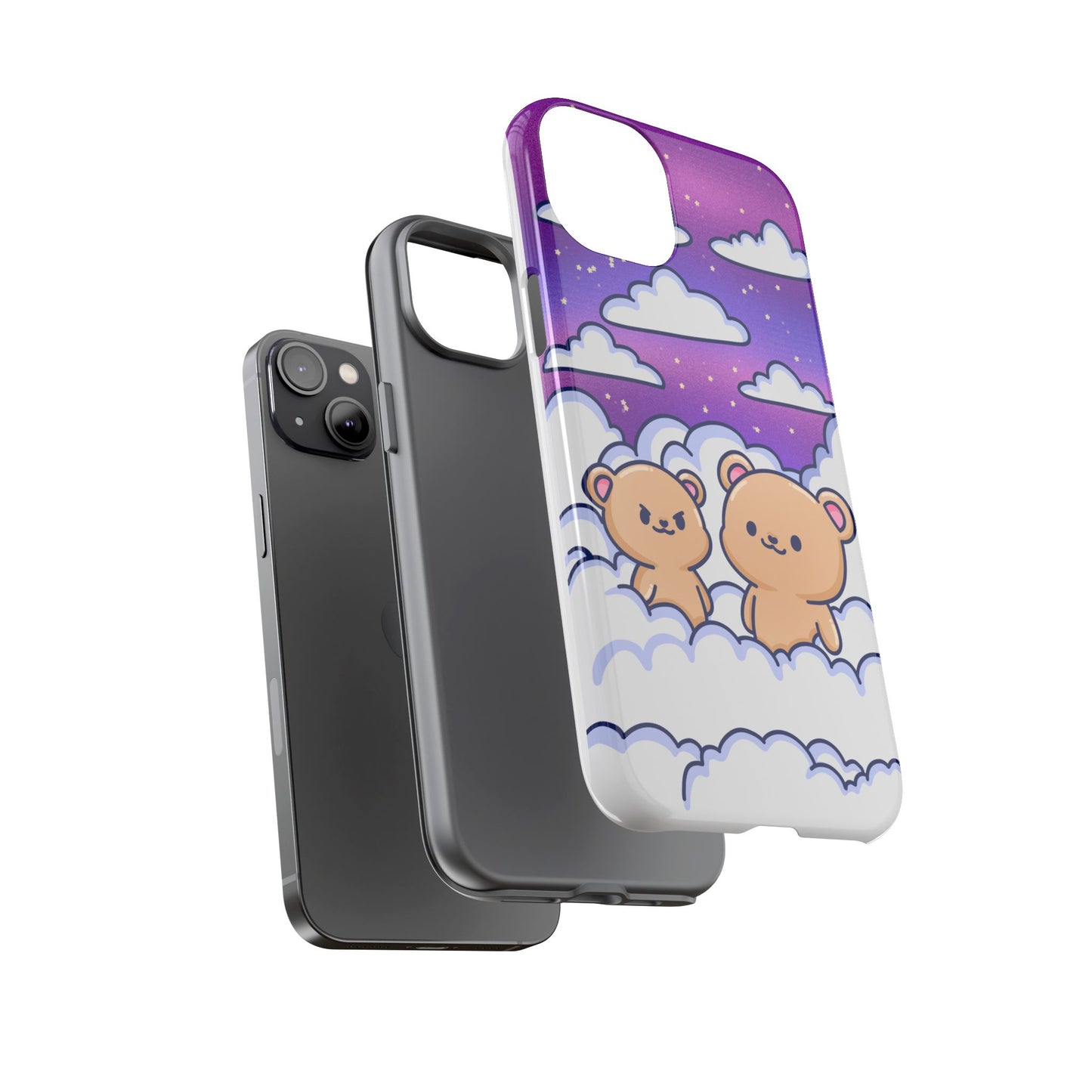 Cloud Cubs Cute Bears on Cloudy Night Sky Phone Case