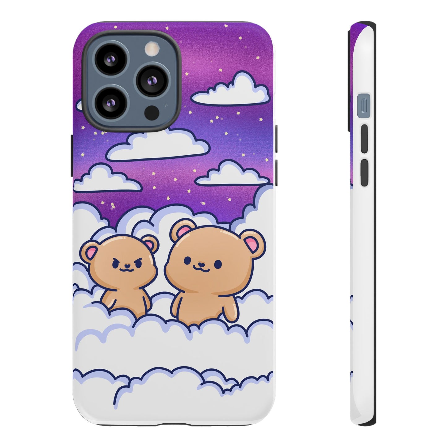 Cloud Cubs Cute Bears on Cloudy Night Sky Phone Case - Pink X Holic
