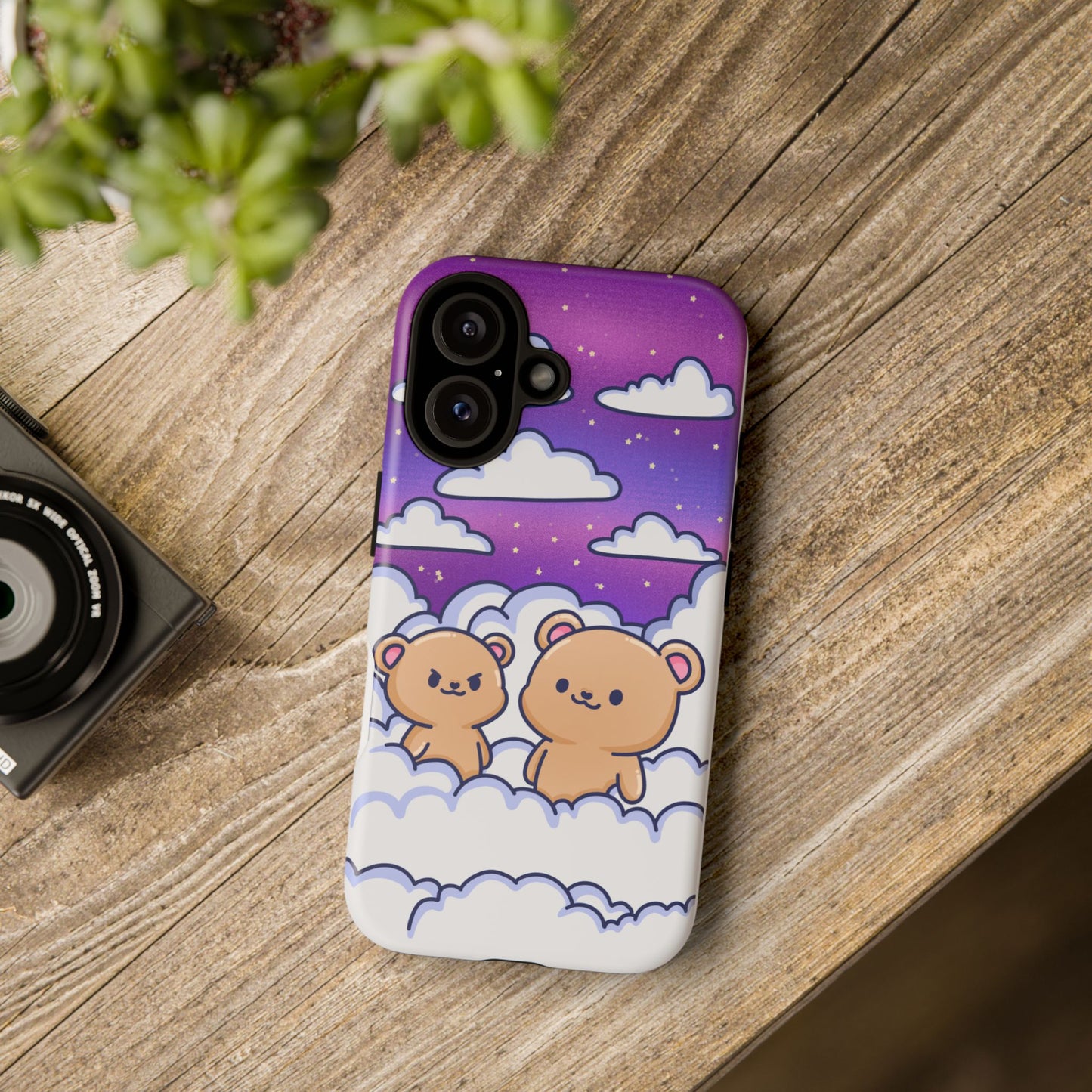 Cloud Cubs Cute Bears on Cloudy Night Sky Phone Case