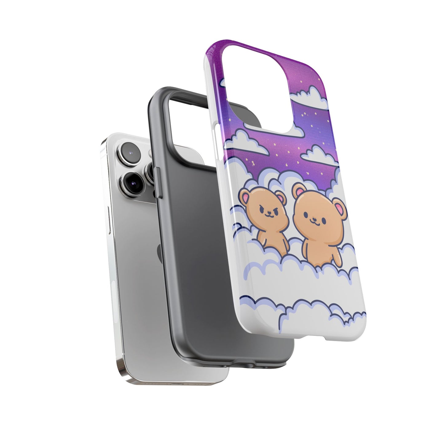 Cloud Cubs Cute Bears on Cloudy Night Sky Phone Case