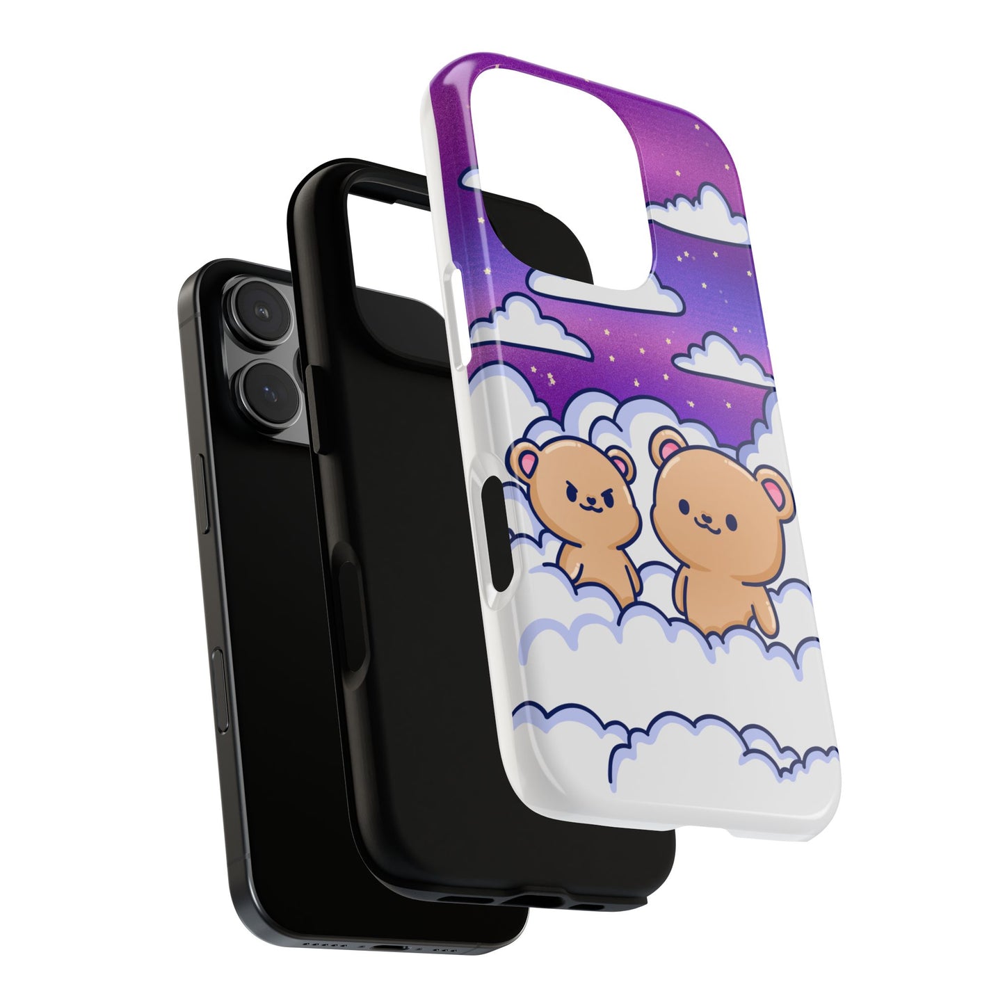 Cloud Cubs Cute Bears on Cloudy Night Sky Phone Case