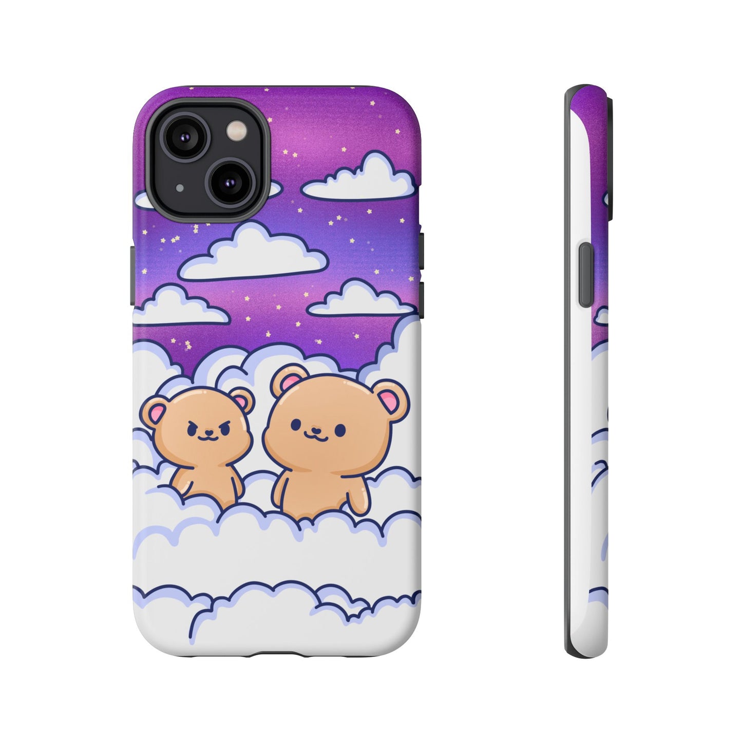 Cloud Cubs Cute Bears on Cloudy Night Sky Phone Case - Pink X Holic