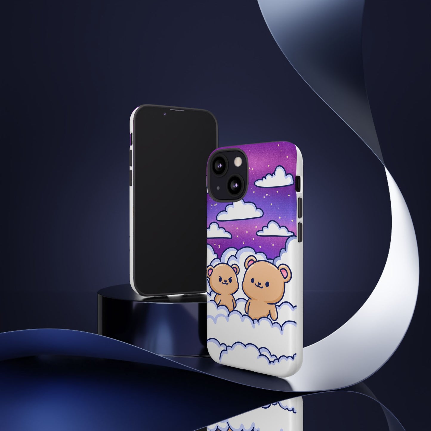 Cloud Cubs Cute Bears on Cloudy Night Sky Phone Case