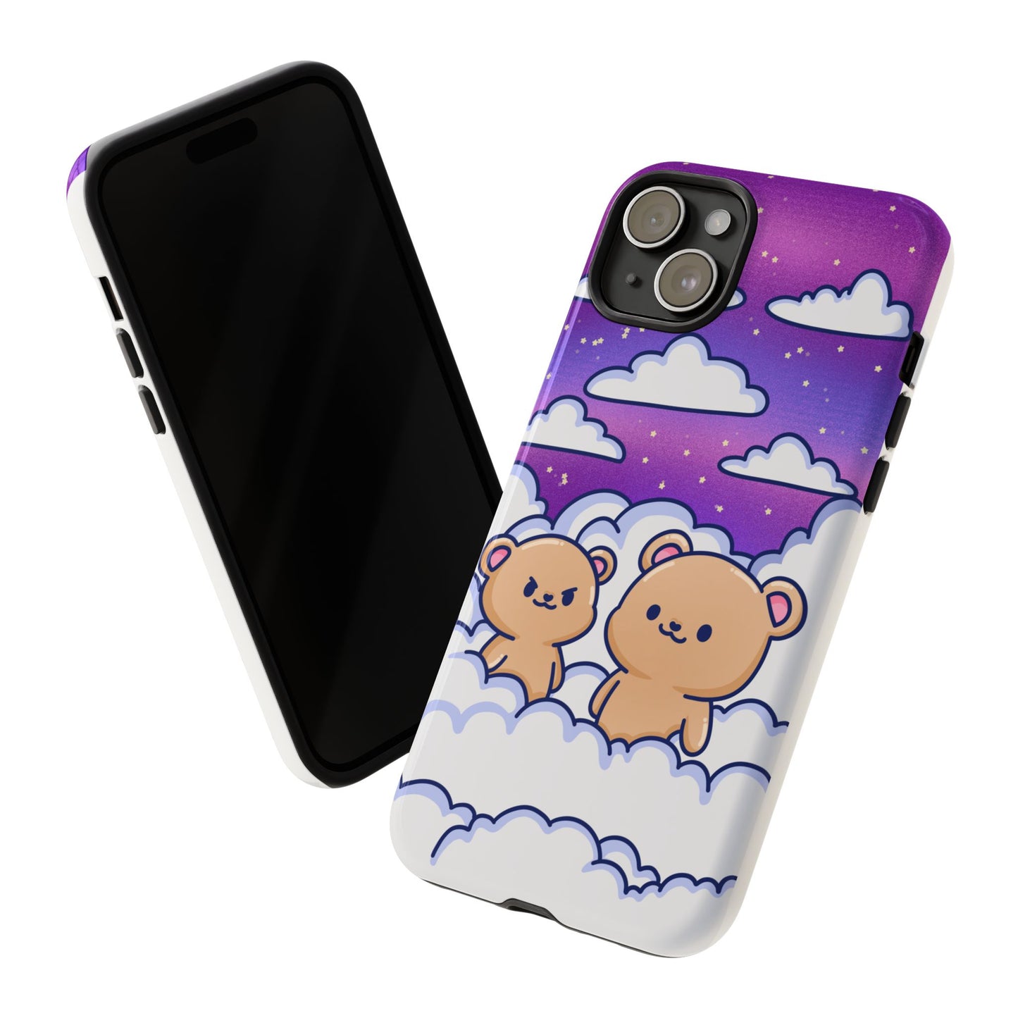 Cloud Cubs Cute Bears on Cloudy Night Sky Phone Case