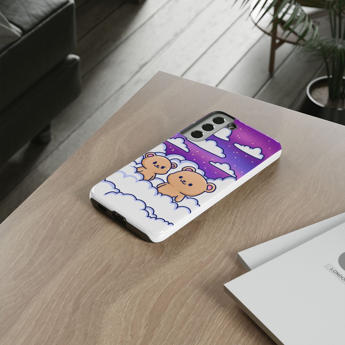 Cloud Cubs Cute Bears on Cloudy Night Sky Phone Case