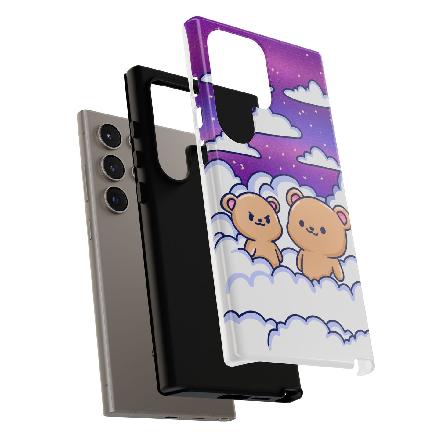 Cloud Cubs Cute Bears on Cloudy Night Sky Phone Case