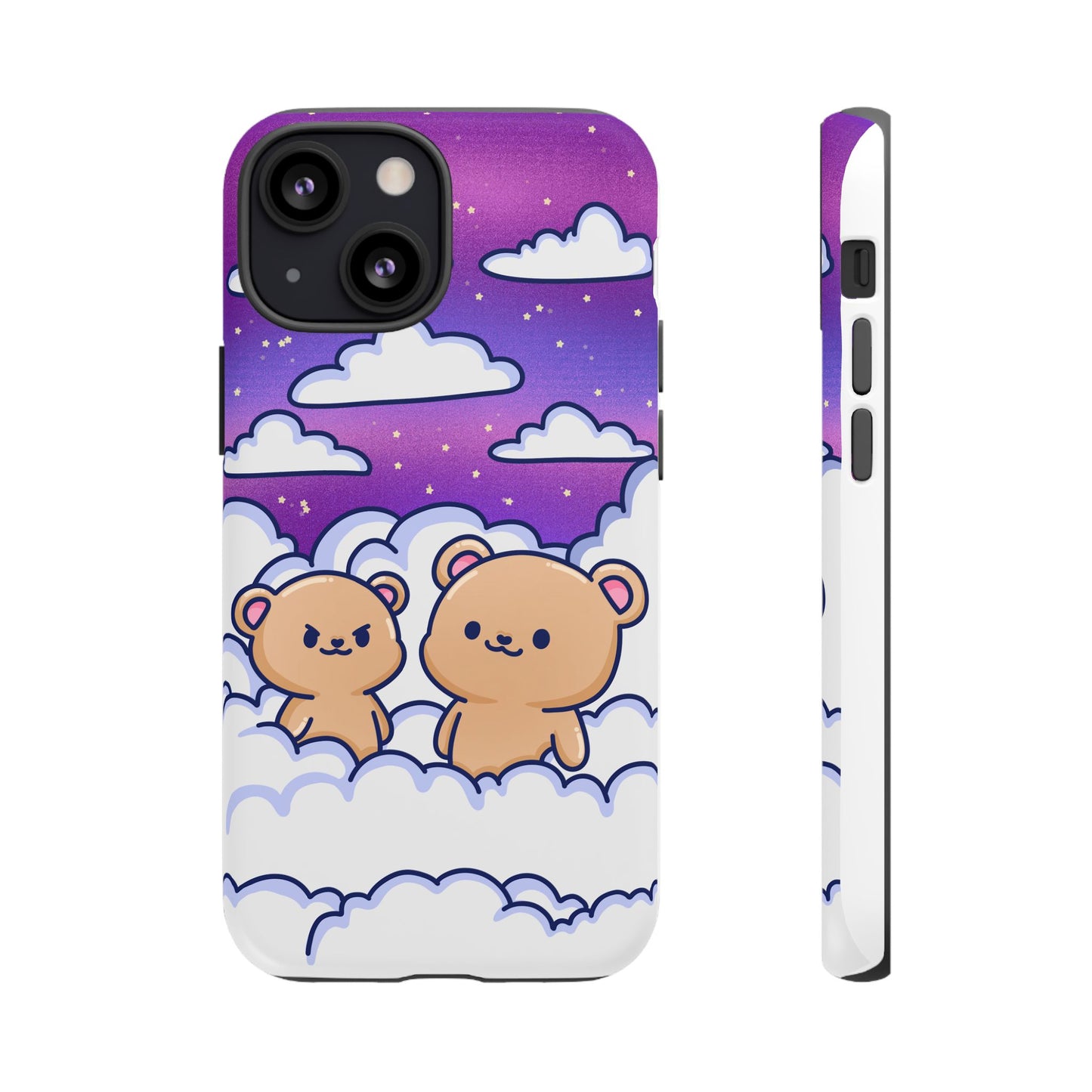 Cloud Cubs Cute Bears on Cloudy Night Sky Phone Case - Pink X Holic