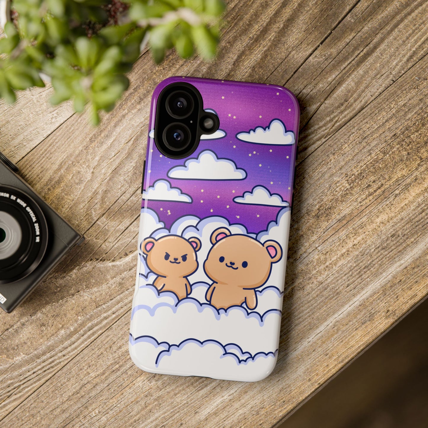 Cloud Cubs Cute Bears on Cloudy Night Sky Phone Case