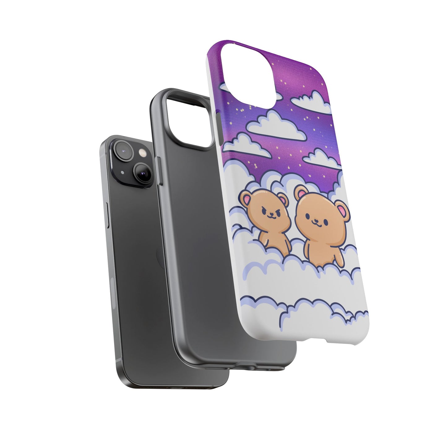 Cloud Cubs Cute Bears on Cloudy Night Sky Phone Case