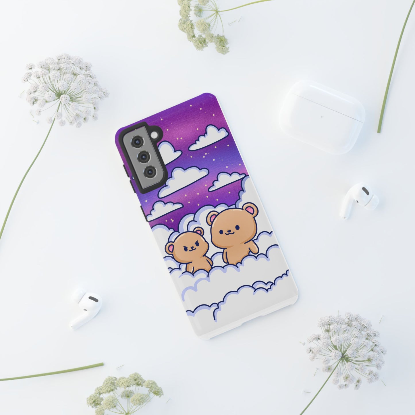 Cloud Cubs Cute Bears on Cloudy Night Sky Phone Case