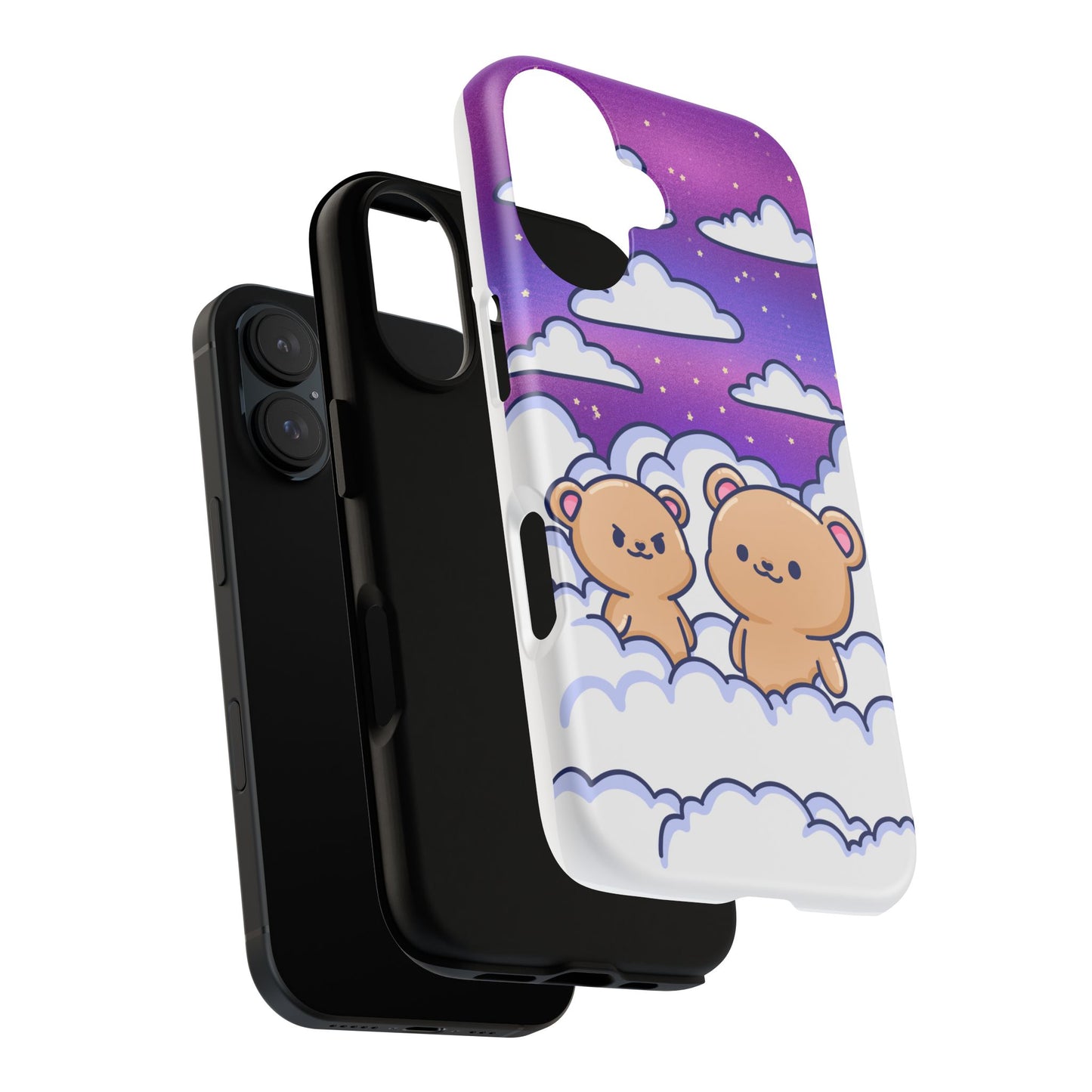 Cloud Cubs Cute Bears on Cloudy Night Sky Phone Case