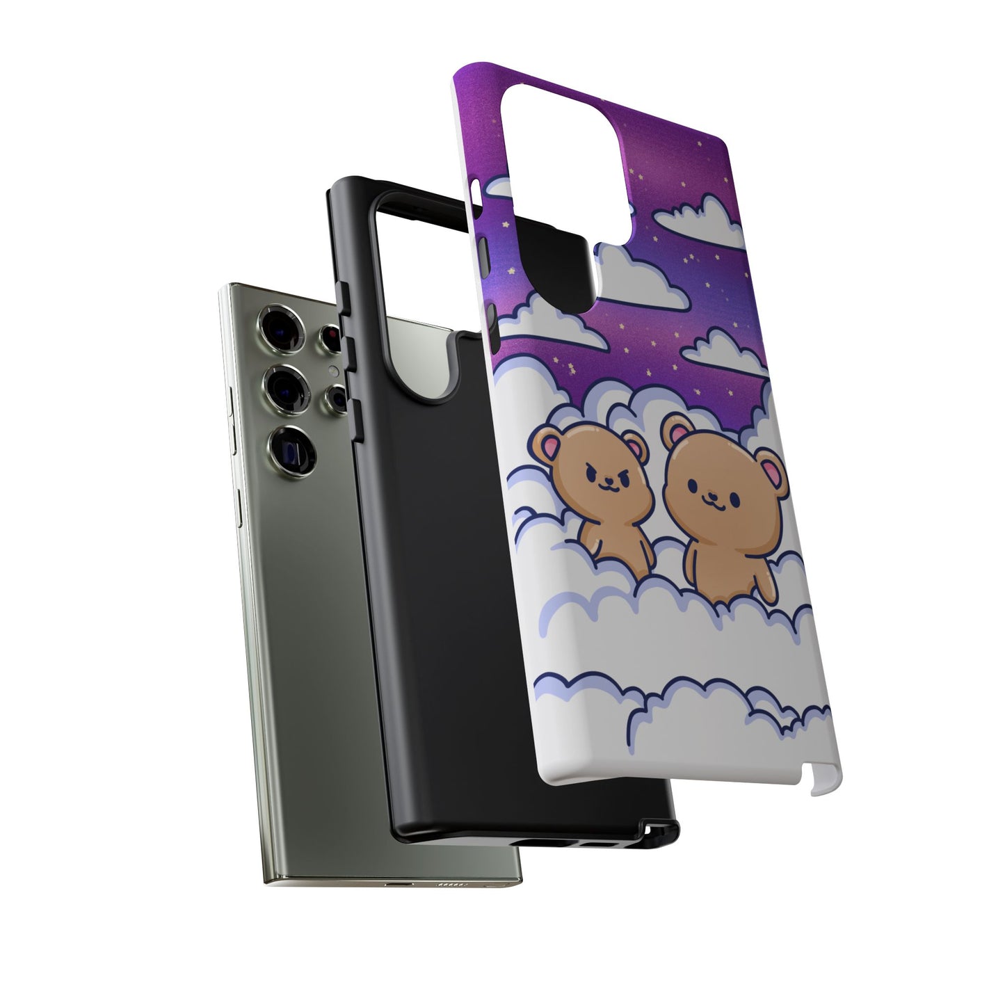 Cloud Cubs Cute Bears on Cloudy Night Sky Phone Case